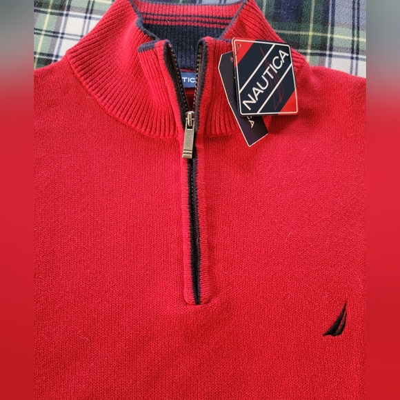 NWT - Nautica Men 1/4 Zip Pullover Knit Sweater Size XL NWT - Picture 2 of 10